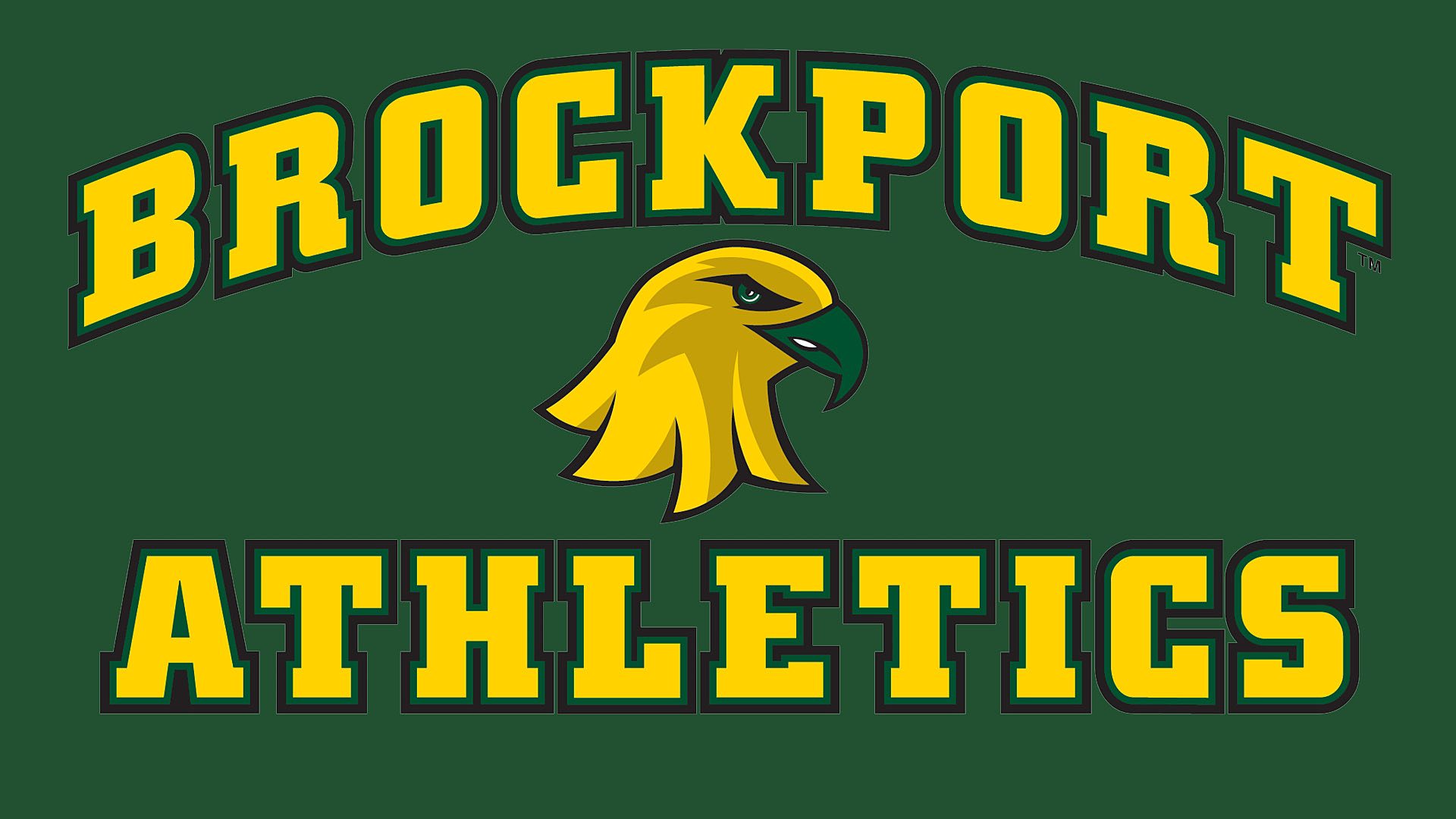 Brockport Athletics logo with golden eagle